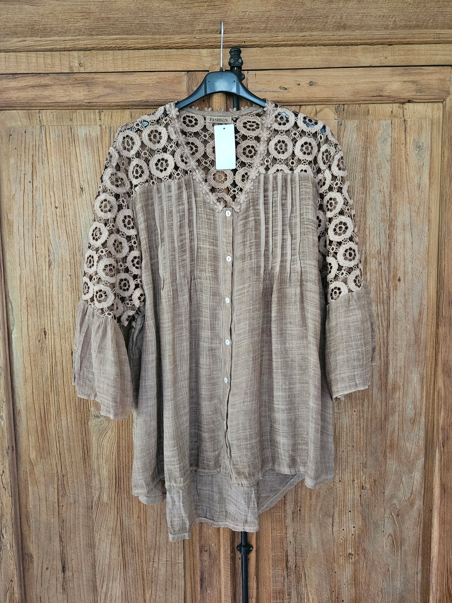 Flower lace blouse plus