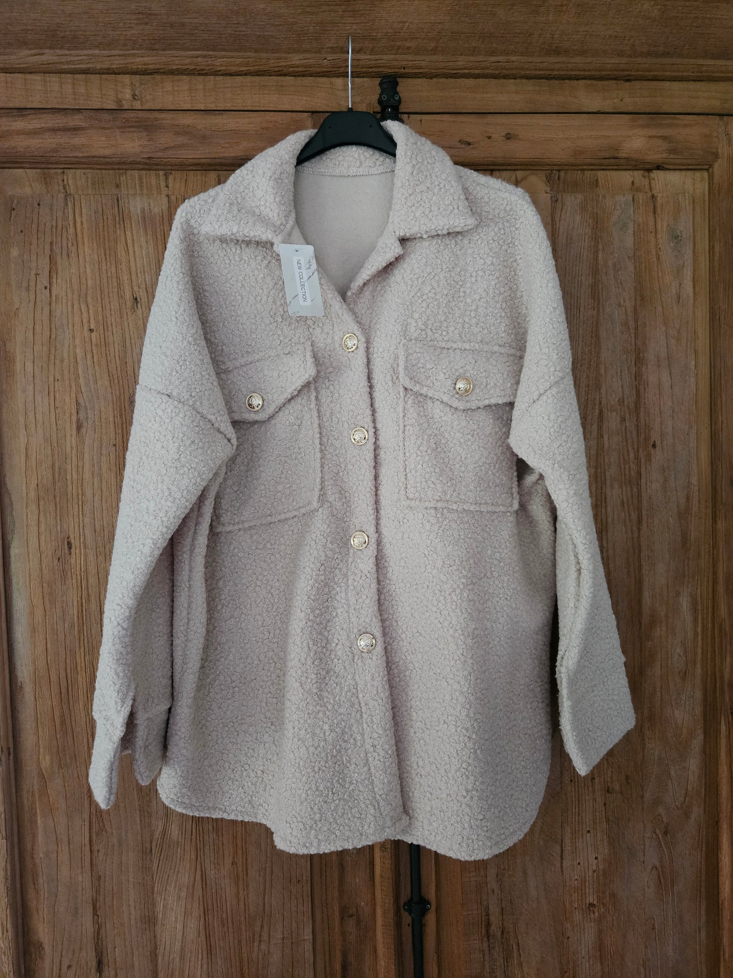 Teddy bouclé jacket herfst