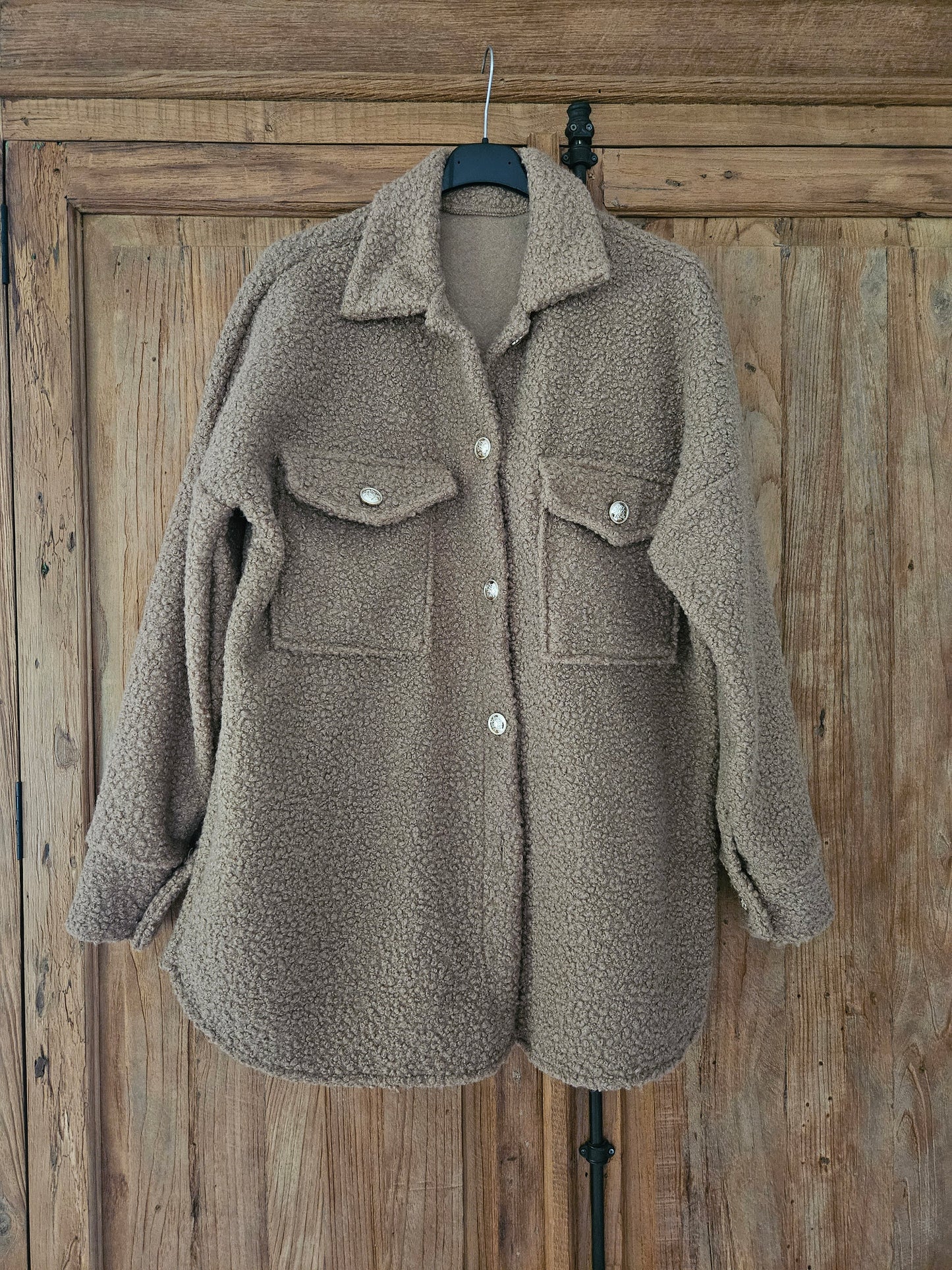 Teddy bouclé jacket herfst