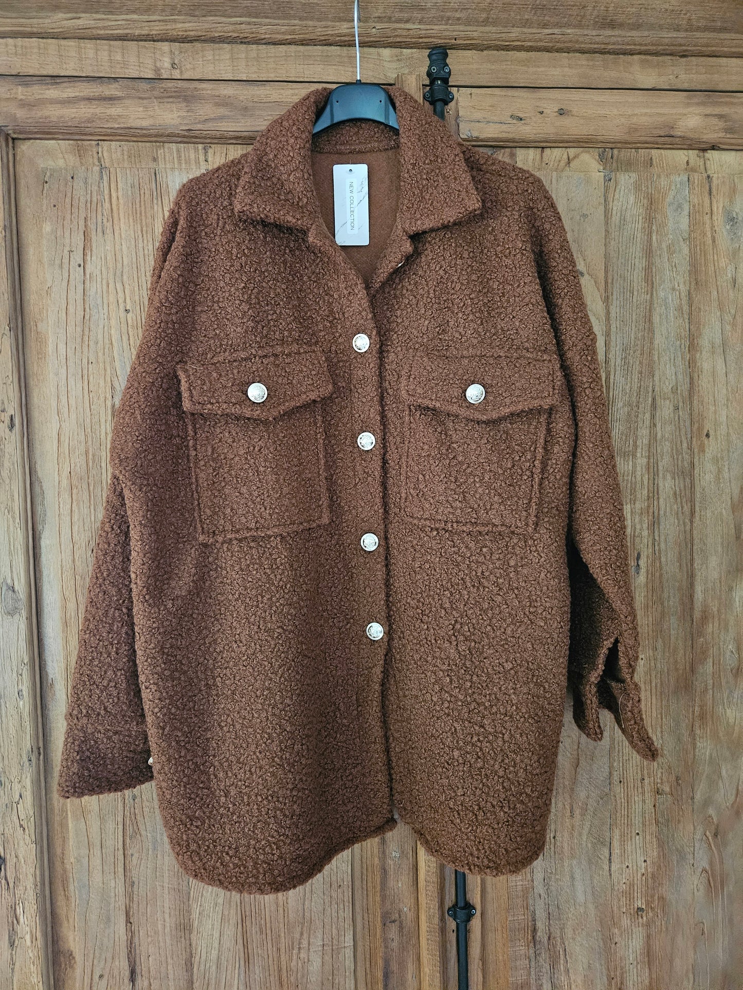 Teddy bouclé jacket herfst