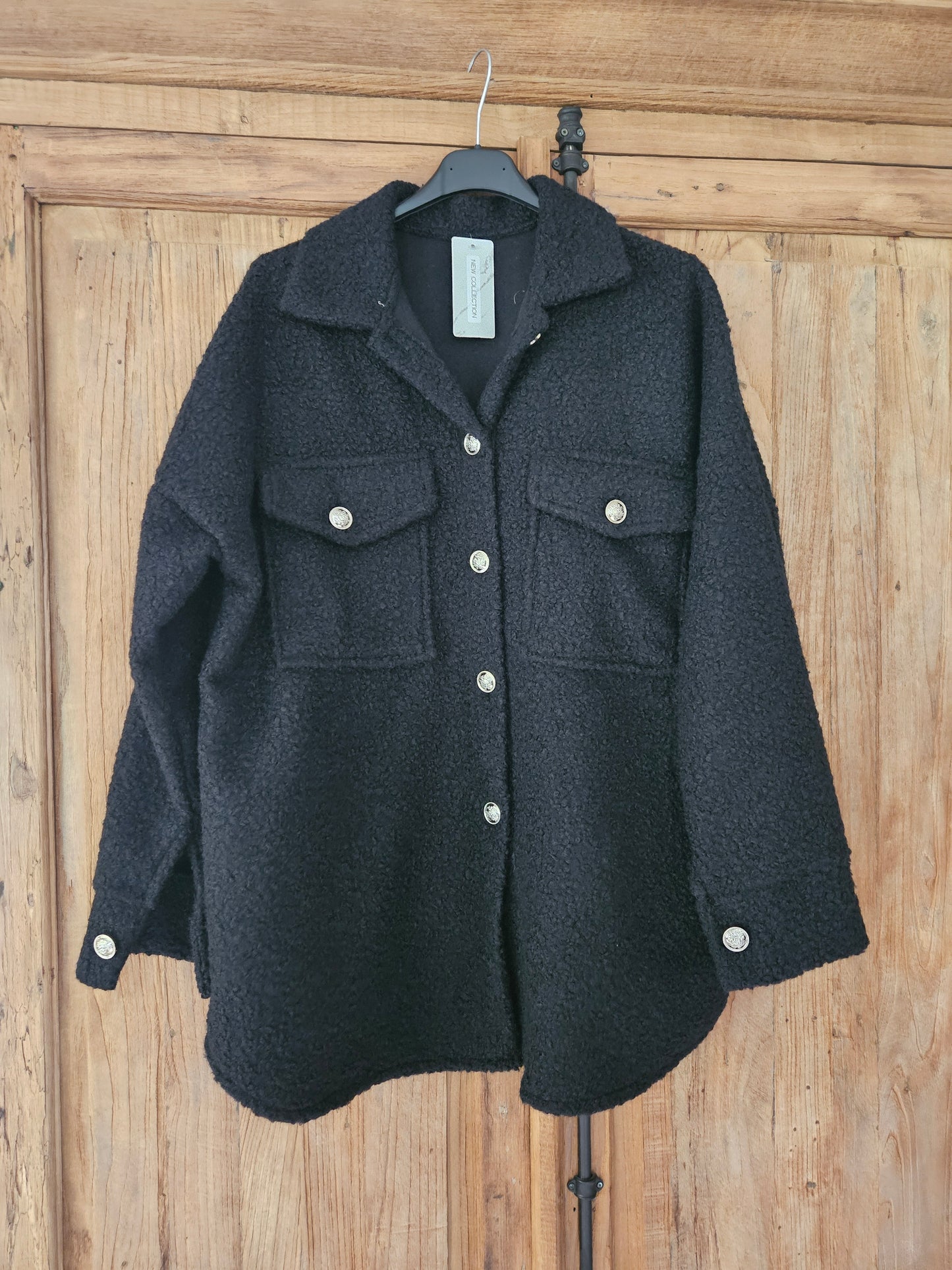 Teddy bouclé jacket herfst