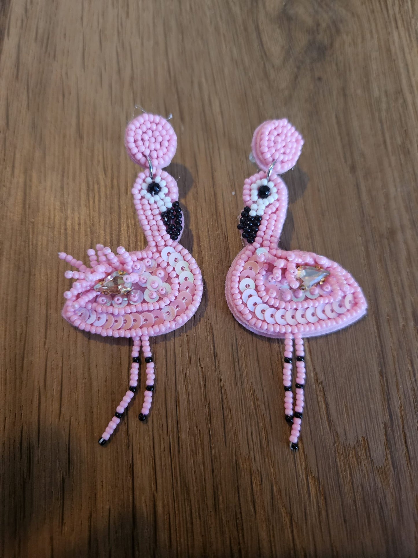 Oorbellen flamingo lichtroze