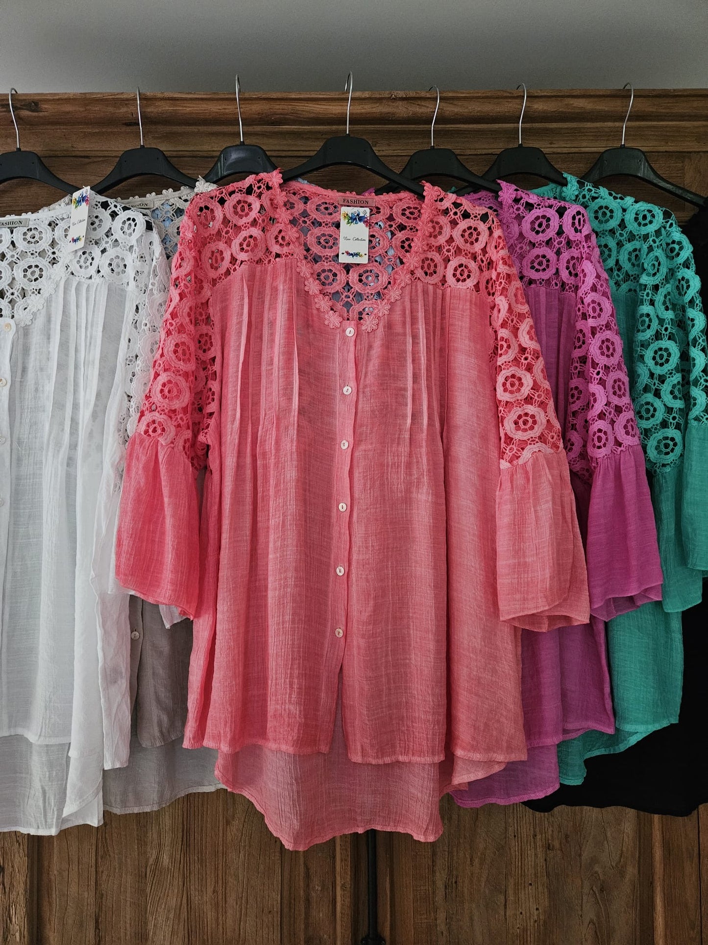 Flower lace blouse plus