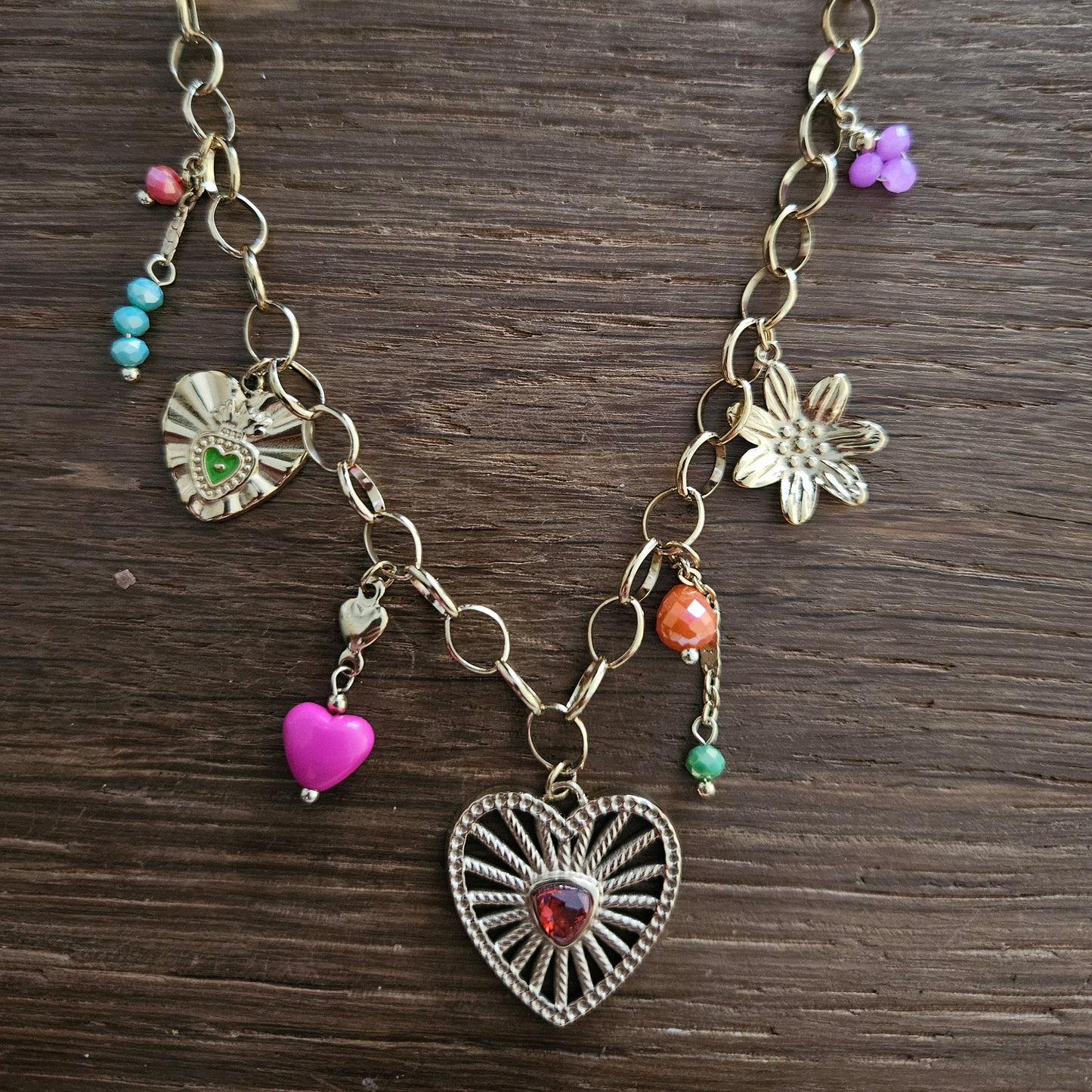 ketting hart kleurrijk