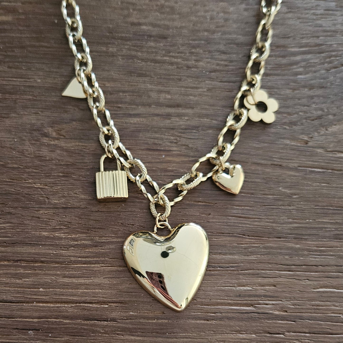ketting hart massief slotje