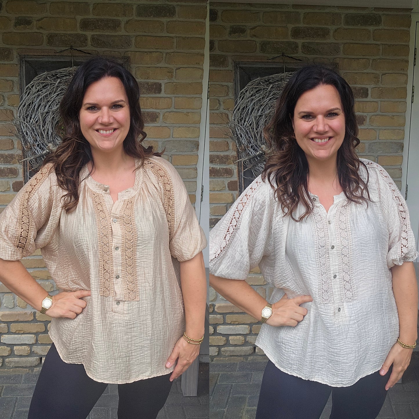 Blouse shimmer flower