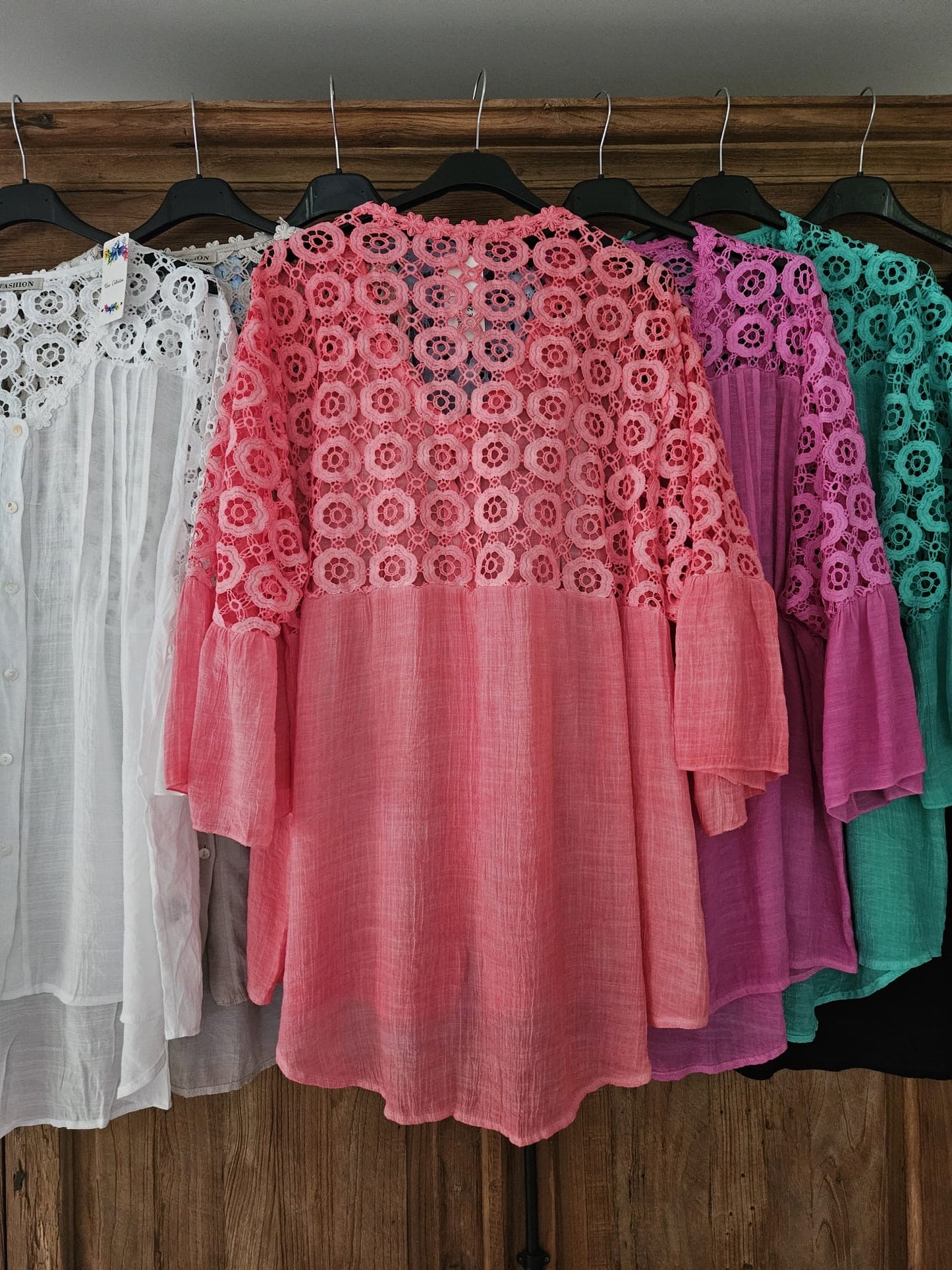 Flower lace blouse plus