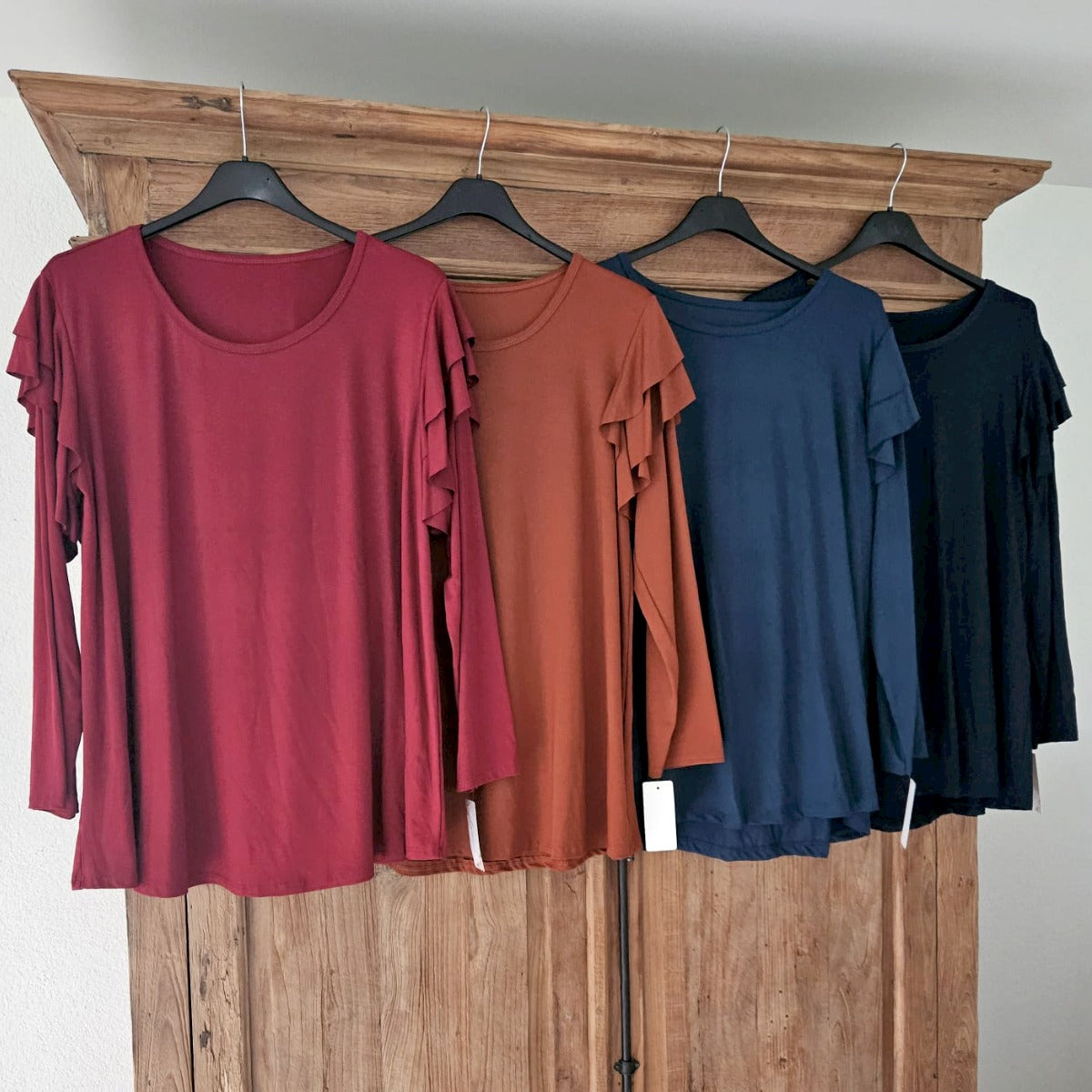 Volant T-shirt (lange mouw)