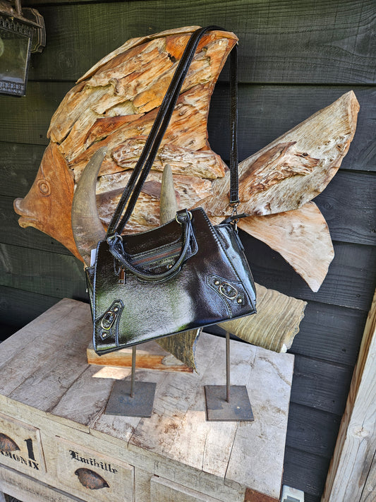 Metallic black bag