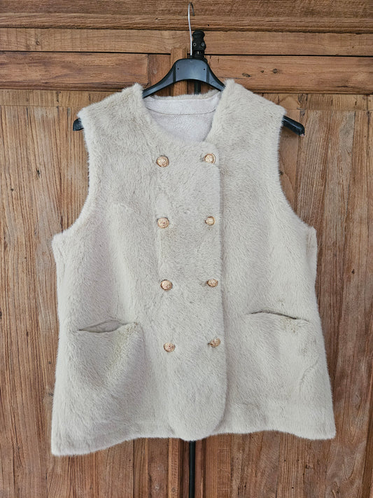 Gilet bontje gouden knoop
