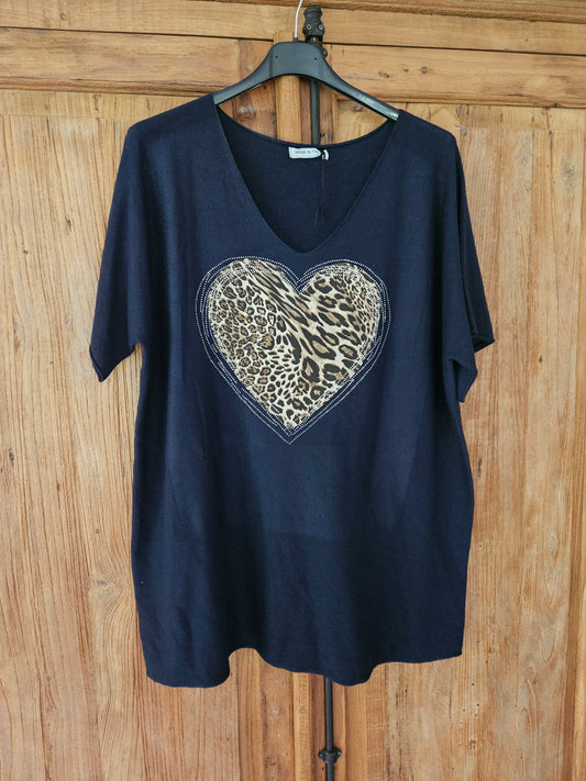 Top groot glitter hart