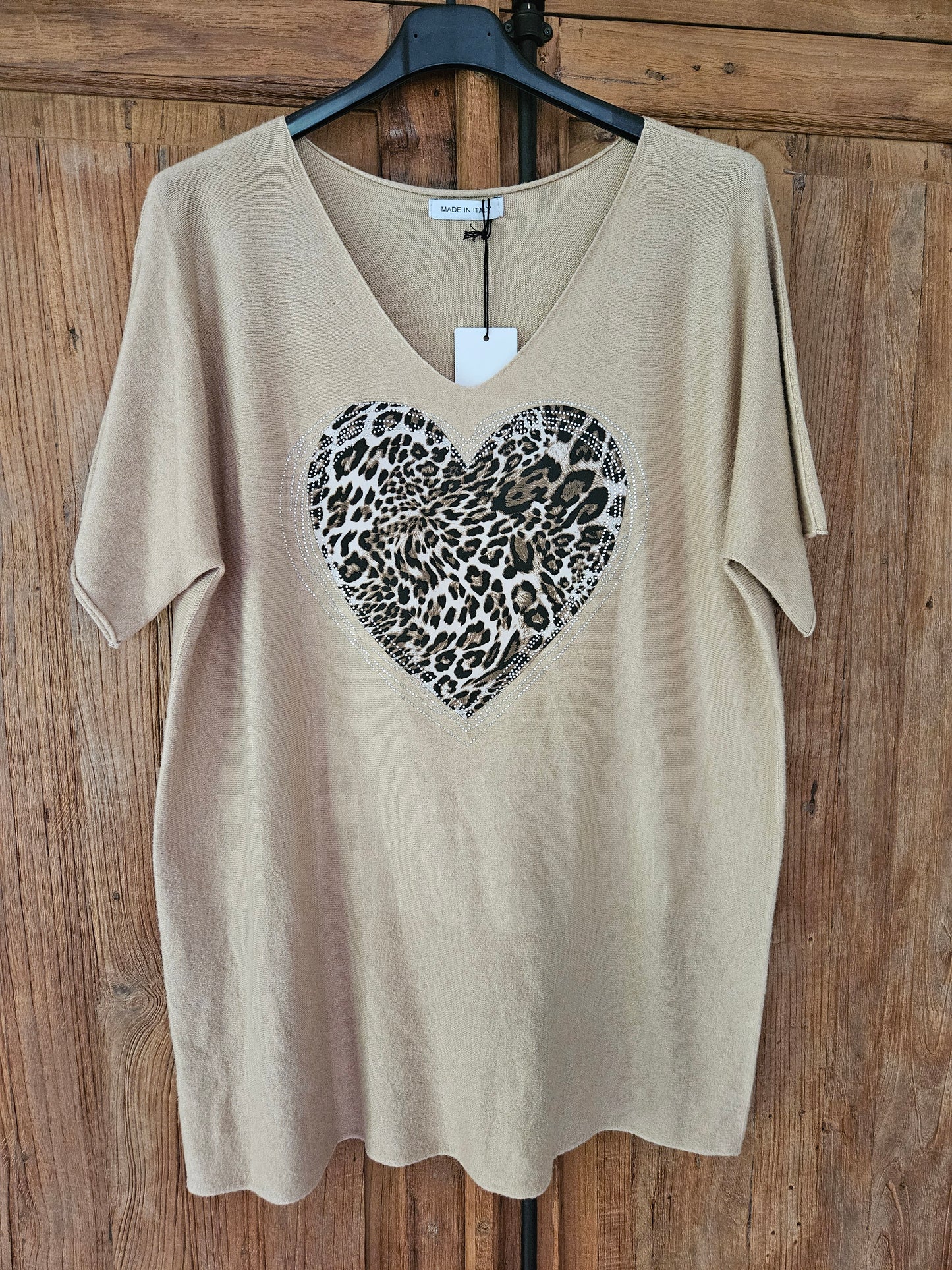 Top groot glitter hart