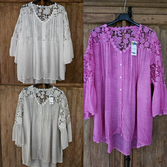 Flower lace blouse