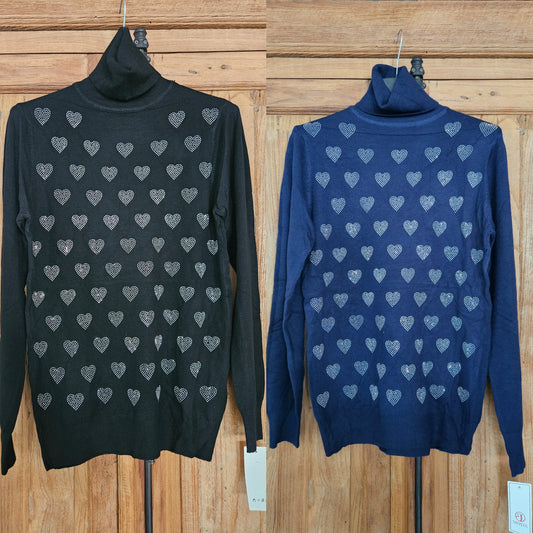 Top met glitter hartjes (small size)