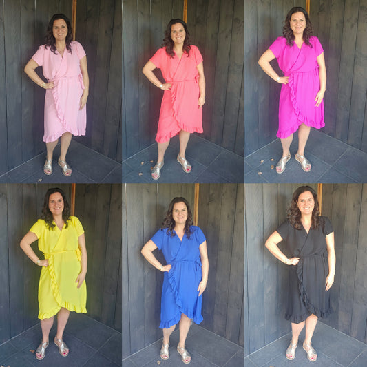 Ruffle dress basic (korte mouw)