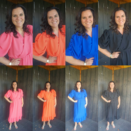 Ruffle arm dress basic