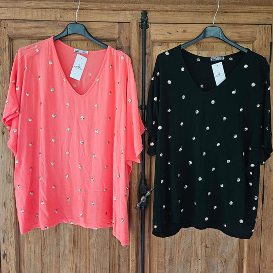 Tshirt pailletten dot