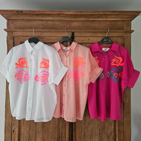 Ibiza blouse geborduurd