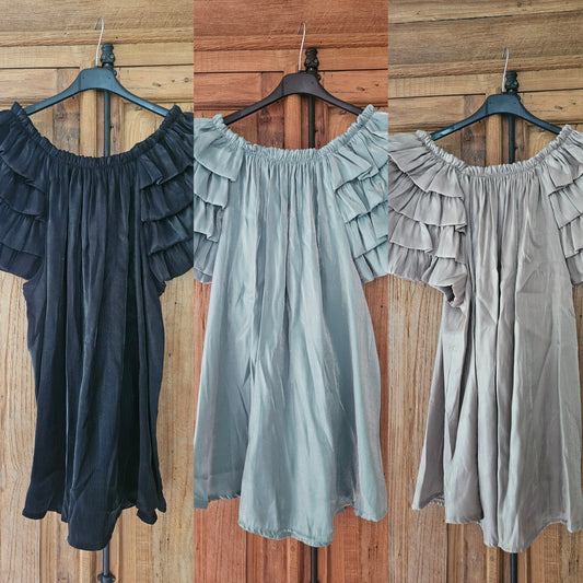 Metallic blouse 3d mouw