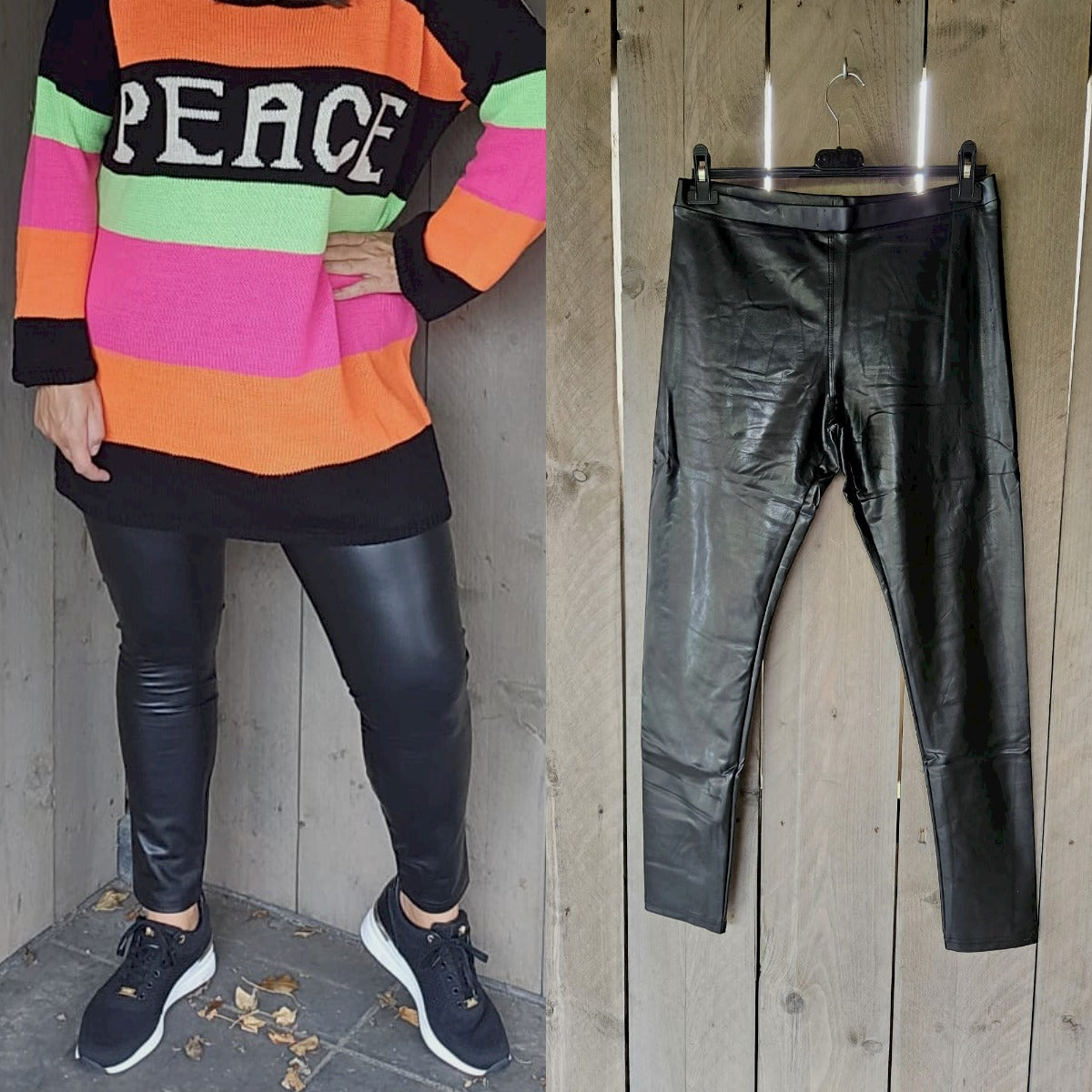 Norfy high waist tregging lederlook
